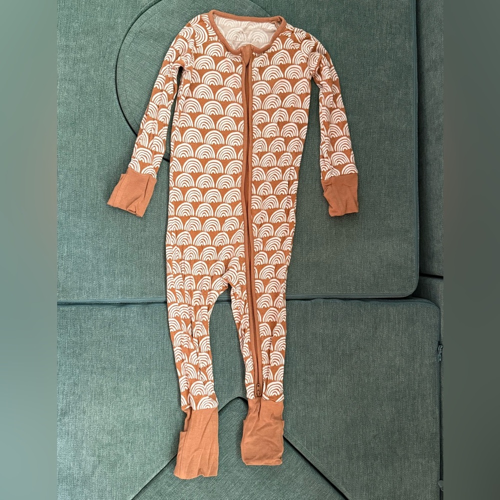Little Sleepies Rust Rainbow Zippy
